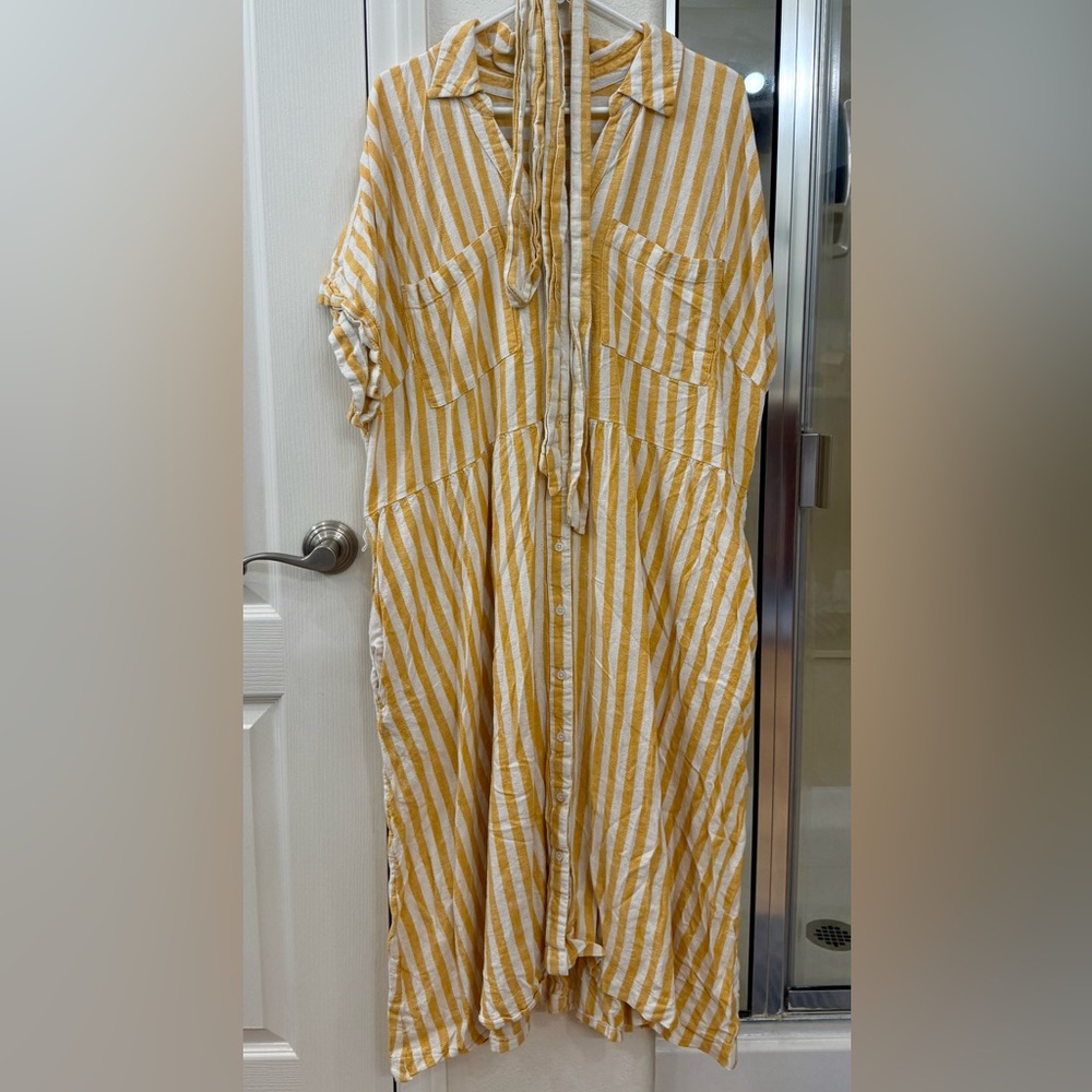 Avia Yellow and White Striped Dress